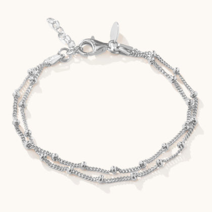 Duo Bead Bracelet Silver